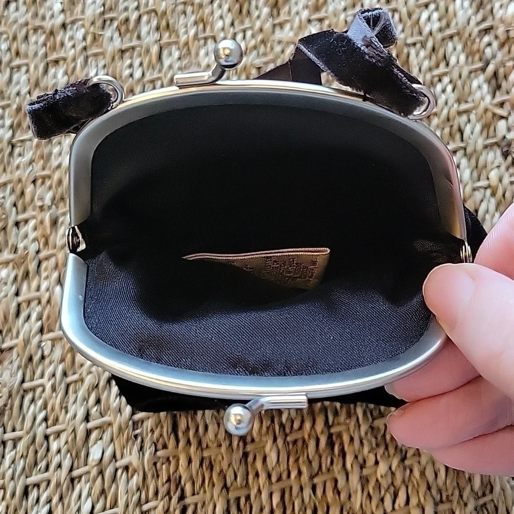 LITTLE black velvet purse with velvet straps and beads.  Tag says gymboree.